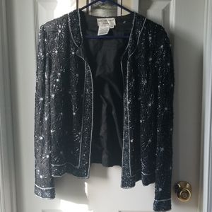 Floral Beaded Silk Jacket